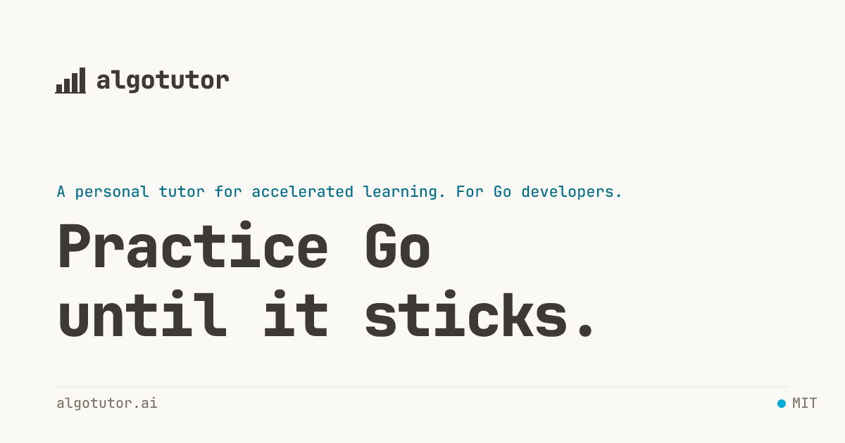 Show HN: Algotutor – Practice Go with spaced repetition in your AI agent